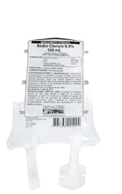 Cloruro de sodio al  0,9% SLN INY bolsa  PVC 100 mL