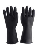Guantes de goma que facilitan el proceso de limpieza y desinfección.