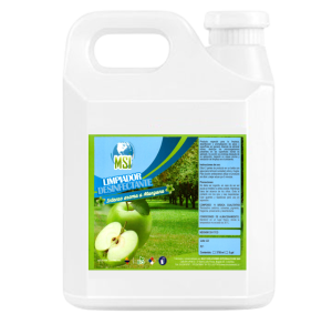 Producto especial para la limpieza, desinfección y aromatización de pisos, paredes y  superficies en general, con aroma a manzana.
